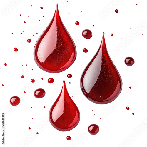 Blood drops cut out image png isolated transparent red liquid droplets png realistic blood splatter effect png horror medical theme png