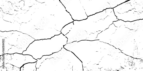 "Cracked texture on white background, abstract pattern of broken surface, natural distressed lines for grunge design, construction, aging effect, wall damage, and vintage artwork use"
