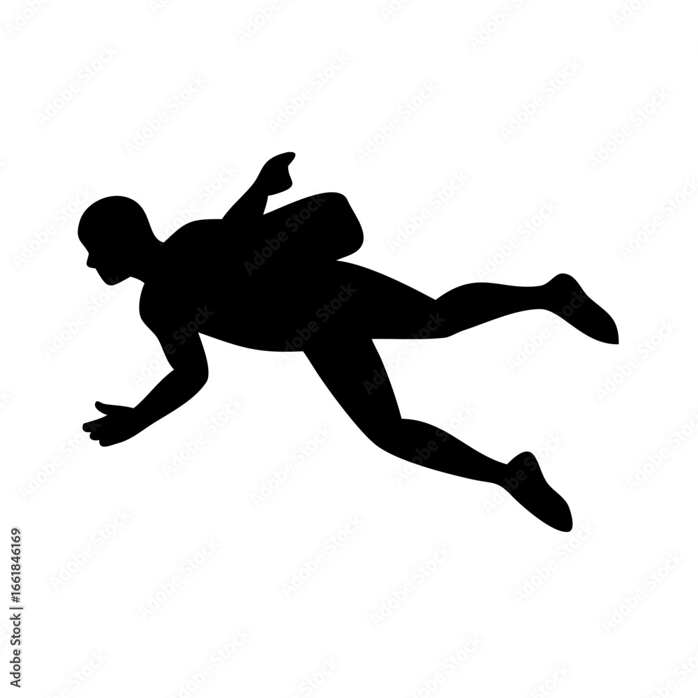 Naklejka premium silhouette of a man jumping