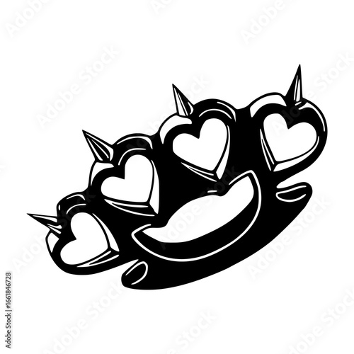 gothic heart brass knuckle artwork