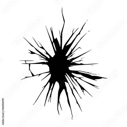 vector illustration of a shattered impact