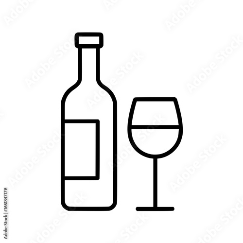Minimalistic vector illustration of a wine bottle