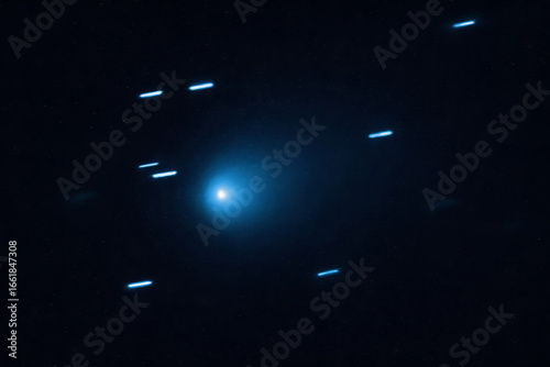 Interstellar Comet 3I ATLAS on Hyperbolic Trajectory with Bright Coma and Dust Tail, Rare Extrasolar Object Discovered in 2025 Passing Through the Solar System on a High Velocity Path