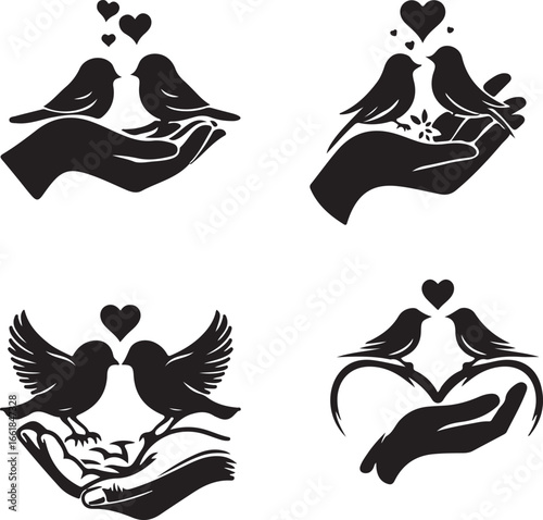 Artistic vector illustration of a stylized bard with musical elements and a romantic theme