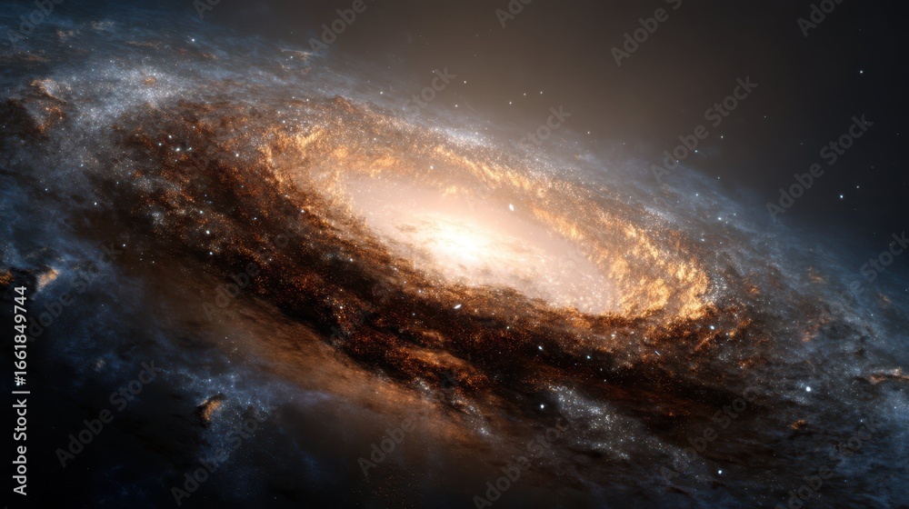 Fototapeta premium Twinkling Galaxy Dust Surrounding a Black Hole in Space
