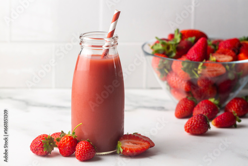 Strawberry smoothie or milk...