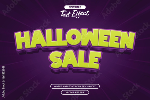Halloween sale editable text effect with purple gradient background