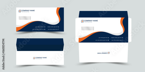 Creative modern corporate envelope design template, Clean DL size business stationery