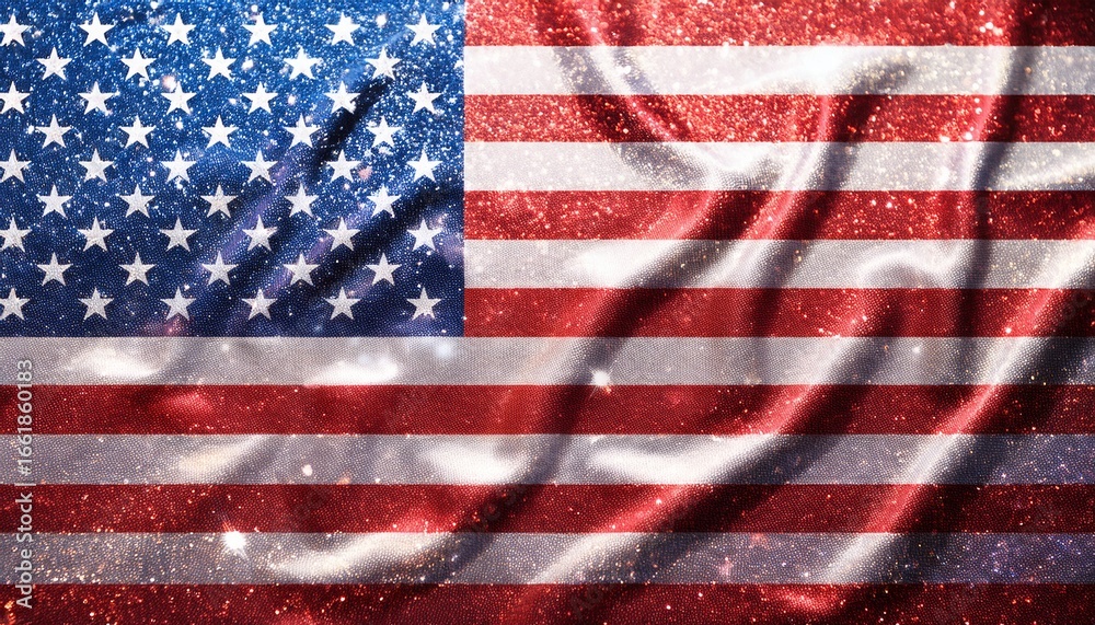 Obraz premium キラキラしているアメリカの国旗(glitter United States of America flag) 
