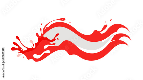 Abstract red paint splash vector design element for graphic design and creative projects usage 95