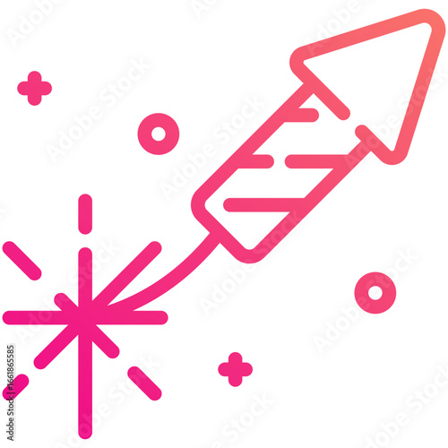 firecrackers gradient line icon
