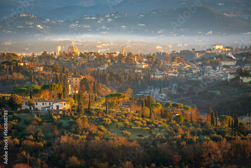 Quadro su tela hills of Florence with the Cathedral dome in the distance