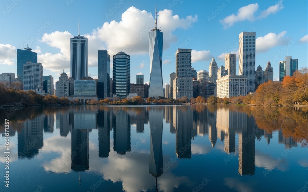 Obraz premium Cityscape Reflections. High quality