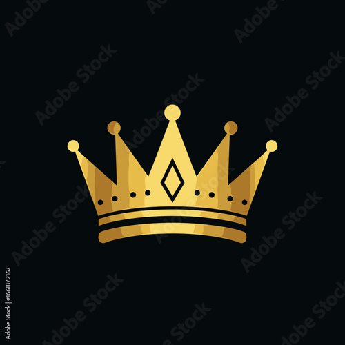 Golden crown symbolizing royalty and luxury, set against a black background for a striking contrast