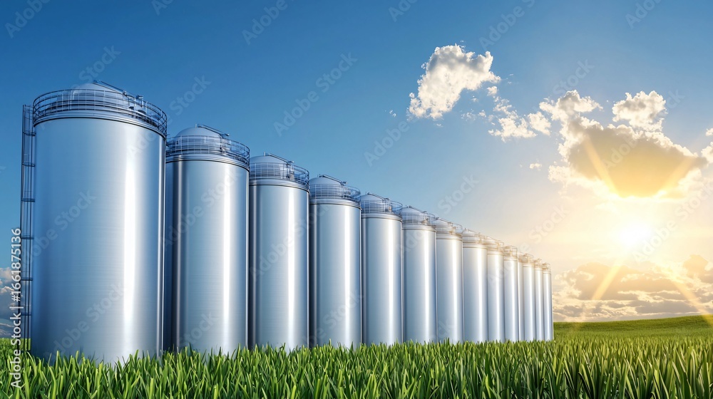 Fototapeta premium Engineers monitoring biomass anaerobic digestion system to optimize methane gas efficiency