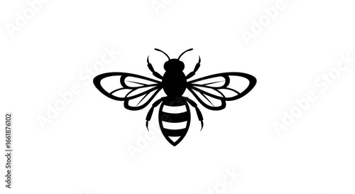 Bumblebee Icon: A striking graphic of a bee captured in a minimalist style, this image is perfect for a range of applications. Featuring the elegant silhouette of a bee.