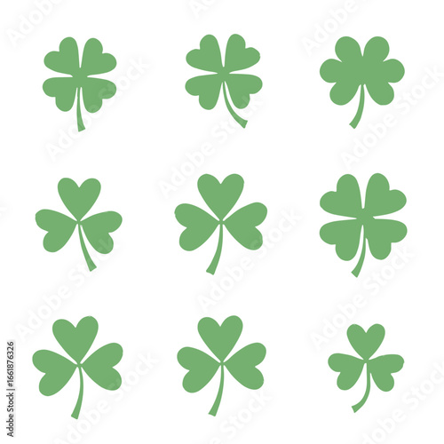 set of four leaf clover