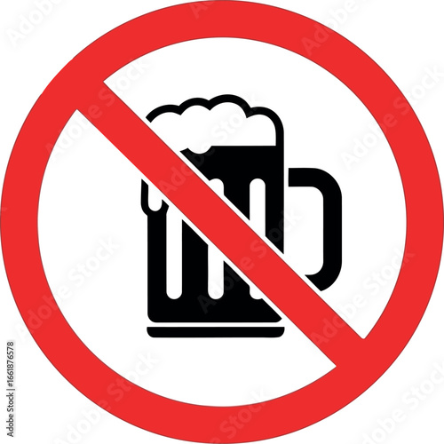 No alcohol sign prohibition symbol drink ban