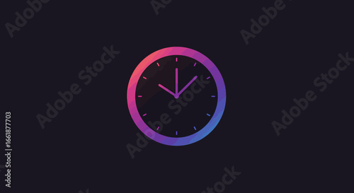 Free Download Modern clock design with vibrant gradient colors on a dark background, symbolizing time management - GFXLoad