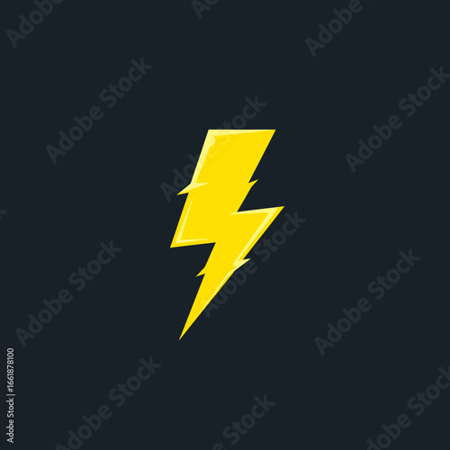 Free Download Bright yellow lightning bolt icon on a dark background, symbolizing energy and power - GFXLoad