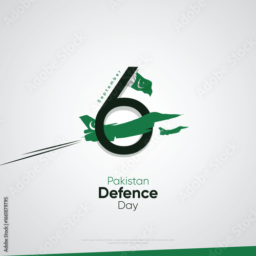 Pakistan Defense Day celebrate on 6th of September. creative banner, poster, vector illustration.