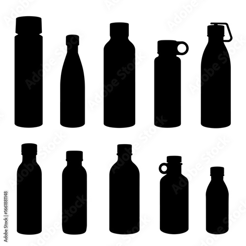 black and white bottles