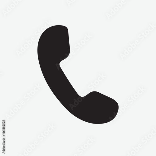 Classic black telephone handset icon symbol for communication customer service and contact information