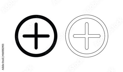 Two oval shapes with a plus sign inside each one