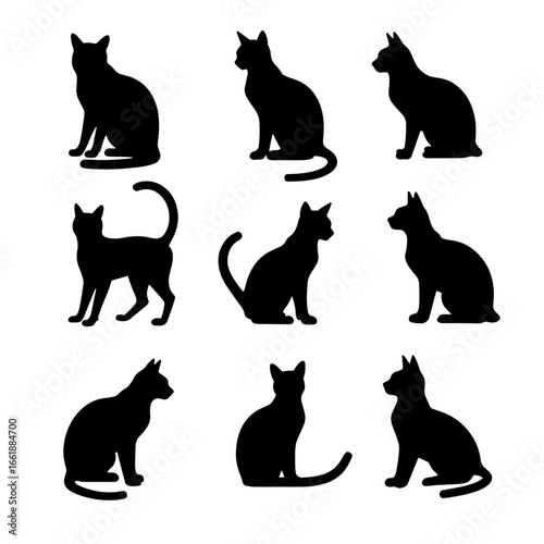 black silhouettes of cats
