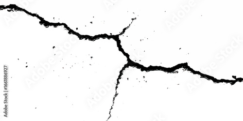 Crack and scratched grunge dust wall urban background texture vector. crack cement wall texture. black textured grainy cracked ground lines isolated on white. distressed overlay grainy texture.