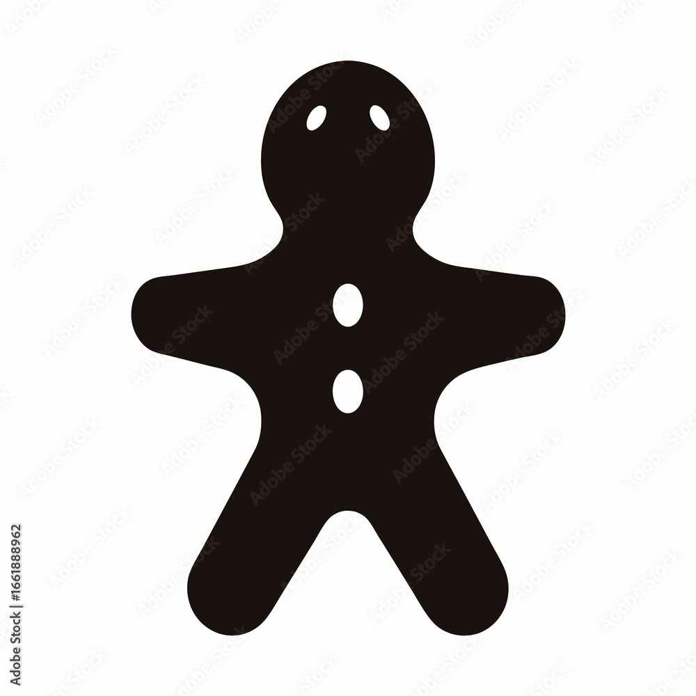 Obraz premium Silhouette of a black gingerbread man, simple and elegant holiday theme