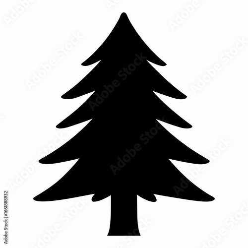 Stylized Christmas Tree Silhouette with a Classic Triangular Evergreen Shape