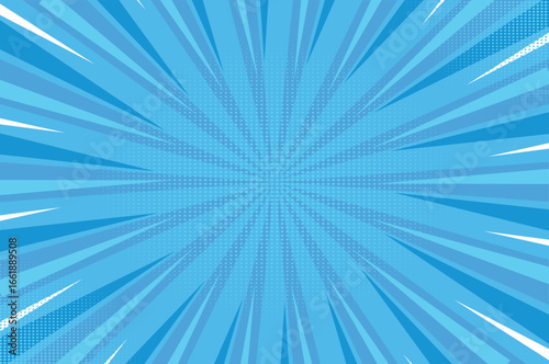 blue retro comic background with halftone style