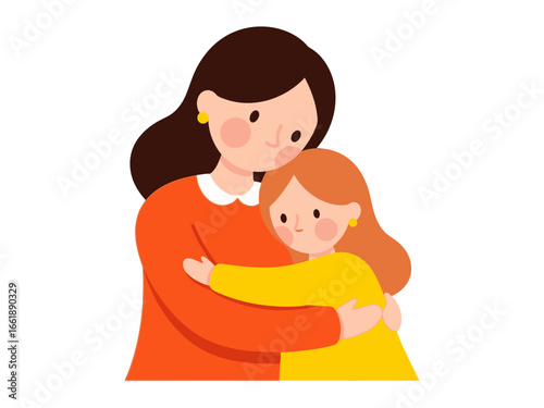 Mother and Daughter Embracing: A tender scene of a mother and daughter sharing a warm embrace, portraying the unconditional bond of family love. It’s a heartwarming depiction of the purest connection.