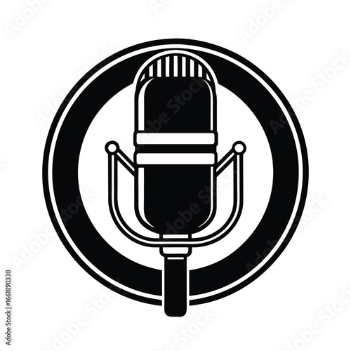 conference microphone with long stem vector silhouette