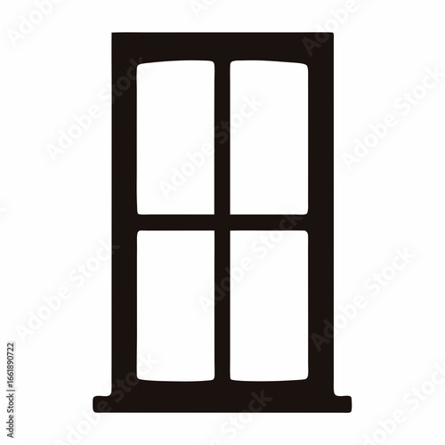 Silhouette of a four pane window frame creating architectural interest