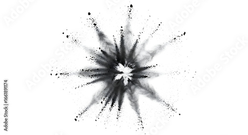 Obraz na płótnie Black powder explosion isolated on transparent background