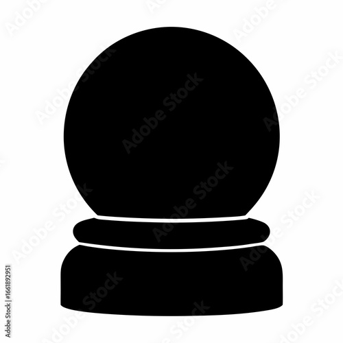 A Solid Black Silhouette of a Mysterious and Foreboding Crystal Ball