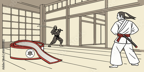 ninja  sparring with sword
