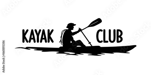 Kayak Club Logo with Paddler Silhouette