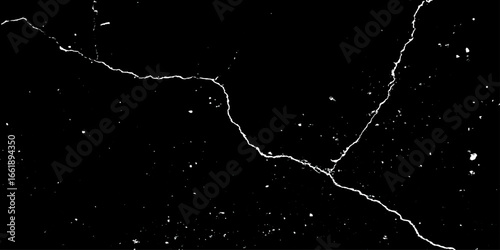 Crack and scratched grunge dust wall urban background texture vector. crack cement wall texture. black textured grainy cracked ground lines isolated on white. distressed overlay grainy texture.