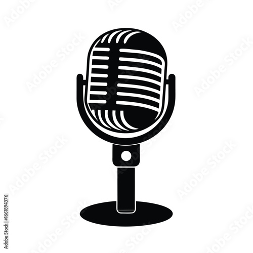 retro microphone vector silhouette