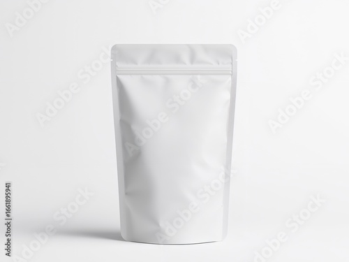 Blank White StandUp Pouch Mockup, Ready for Product Branding and Presentation.