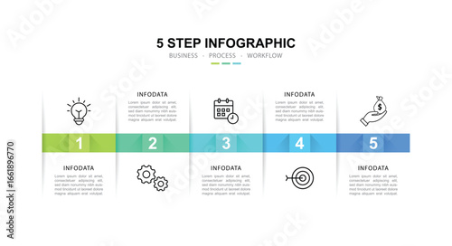 Vector Infographic label design template with icons and 5 options or steps. for your business data. Vector Illustration.