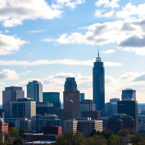 Skyline of downtown Charlotte in north carolina
