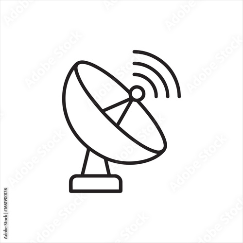 Minimalist Satellite Dish Icon Representing Communication and Technology in Modern Design for Web and Application Interface