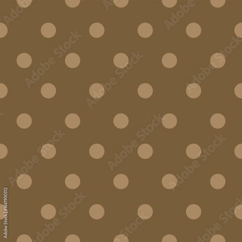 Elegant seamless polka dot design with deep brown background and warm golden dots. Suitable for fabric, stationery, and wallpaper.