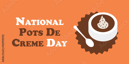 National Pots De Creme Day web vector banner design illustration