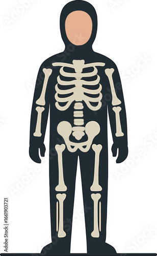 Stylized Skeleton Costume Illustration.