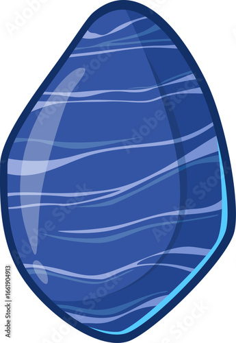 Blauer Sodalith Heilstein als Illustration mit glatter Oberfläche und Maserung
